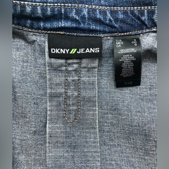 Vintage Y2K DKNY Jeans Blue Denim Jean Blazer Jacket Size S - Picture 8 of 8